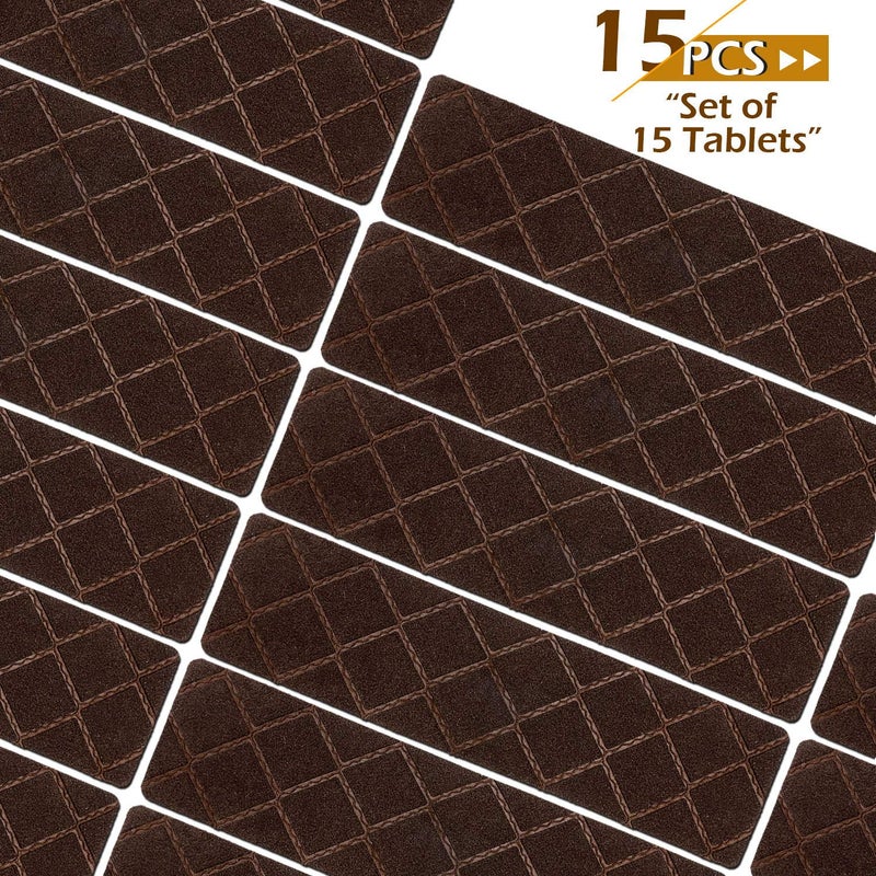 Seloom Stair Treads Carpet Non-Slip with Non Skid Rubber Backing Specialized for Indoor Wooden Steps, Removable Washable Step Runners Perfect for Dogs(Brown1, 15-Pack, 9 x 36 in) - Image 2